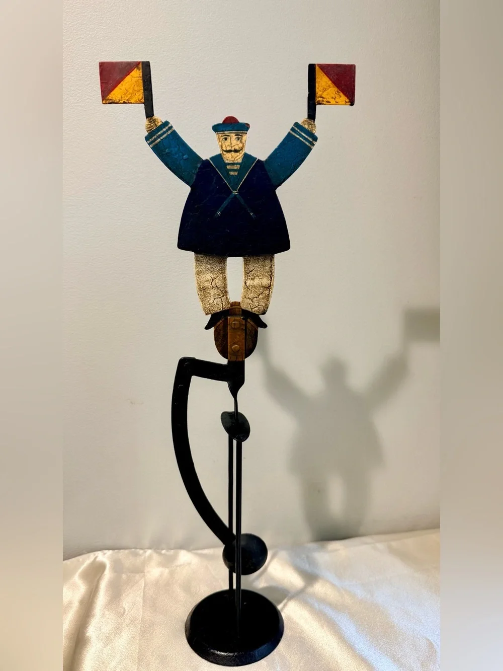 NEW…. Authentic Models Signal Sailor Flag Man on a Teeter Totter Balance Toy, - Picture 1 of 6